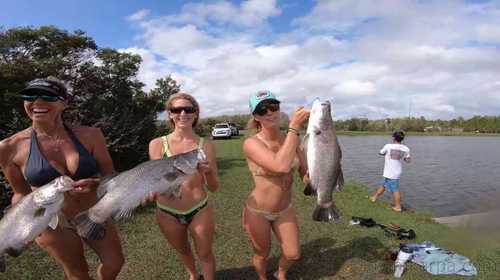 01 BIKINI fishing!! New way to catch exotic Barramundi fish