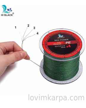 Плетеный шнур HI BLACK 500м 5.5кг 0.1мм